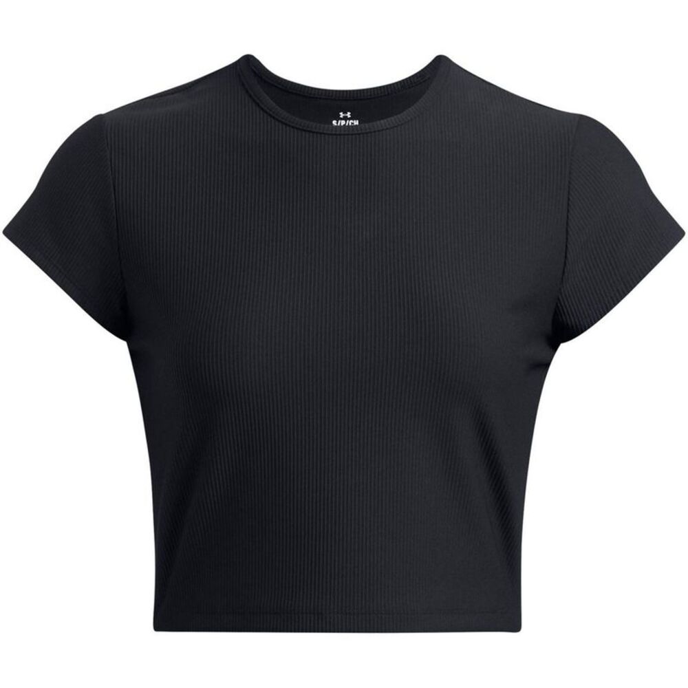 Under Armour Womens/Ladies Rival Ribbed Cropped T-Shirt / Black